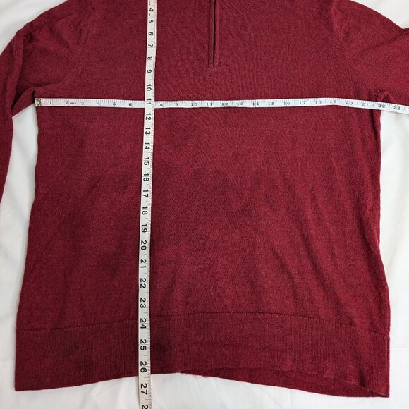UNTUCKit Men's Heathered Red 1/4 Zip (100% Merino Wool), Size XL - Picture 7 of 10